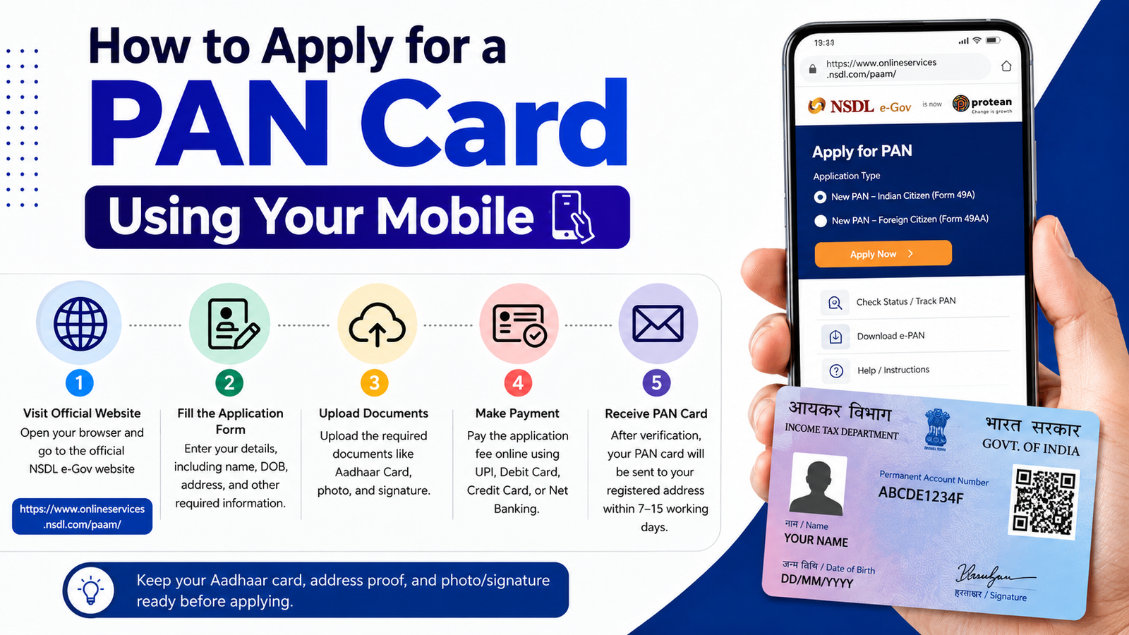 How to Apply for a PAN Card Using Your Mobile - Kannada Tech